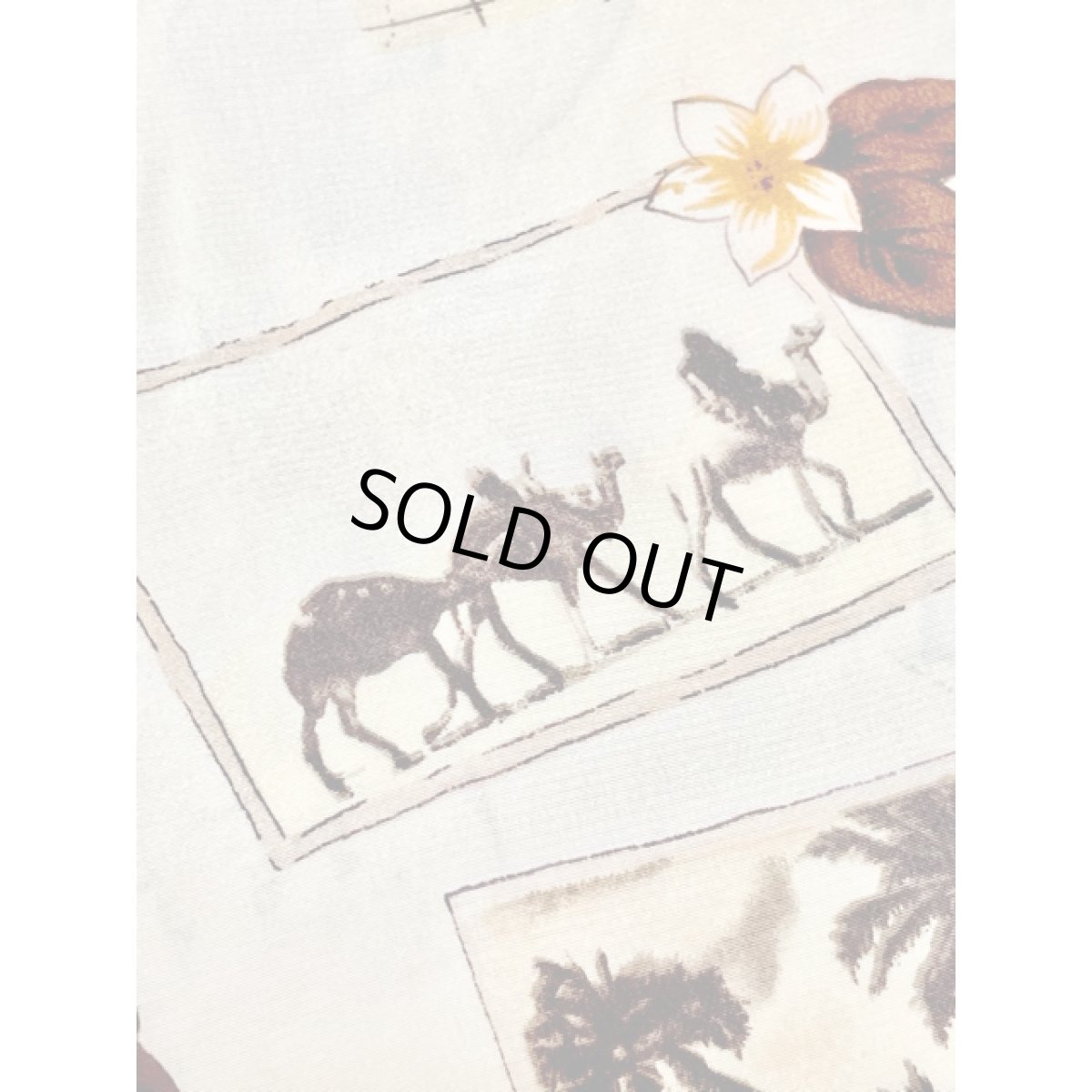 画像12: 手帳 飛行機 ラクダ マルチプリント アメリカ古着 半袖 シャツ レトロブラウス (12)