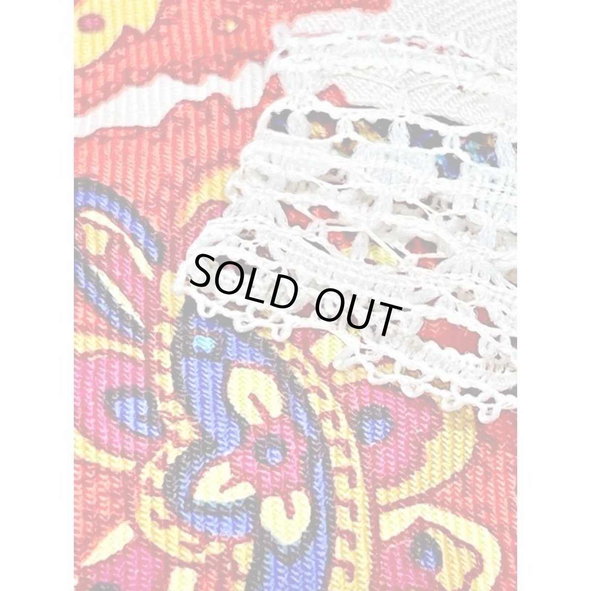 画像14: レトロ 柄 前開き 袖先レース 羽織り USA古着 ブラウス シャツ トップス (14)