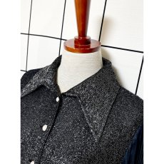 画像5: フランス古着 見事なプリーツデザイン ラメ織り ヨーロッパ ヴィンテージ ロングドレス ブラック パーティーや衣装にもおすすめ (5)
