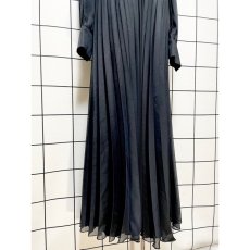 画像9: フランス古着 見事なプリーツデザイン ラメ織り ヨーロッパ ヴィンテージ ロングドレス ブラック パーティーや衣装にもおすすめ (9)