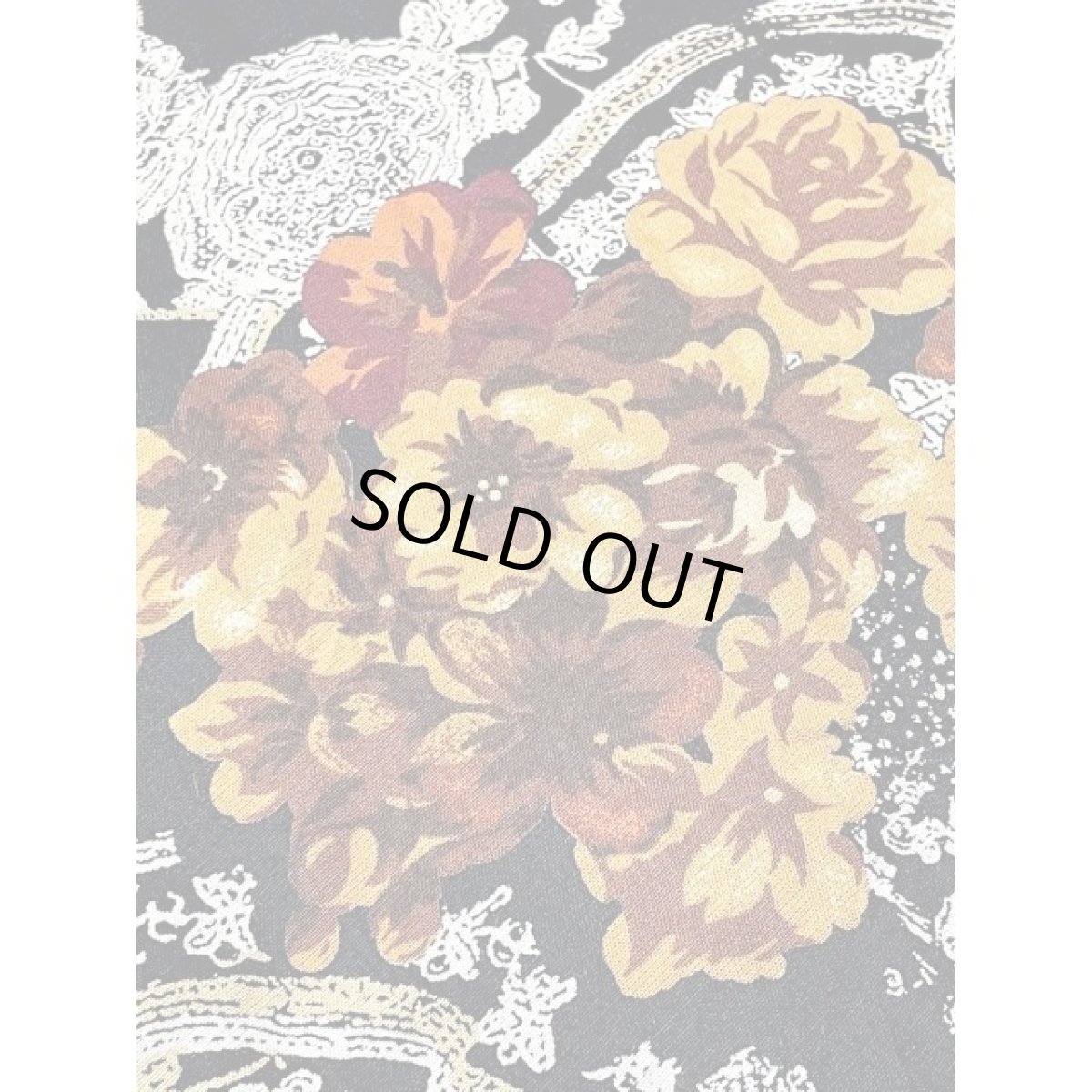 画像8: レトロモダン 花柄 ブラック ウエストゴム レトロ アメリカ古着 ヴィンテージスカート (8)