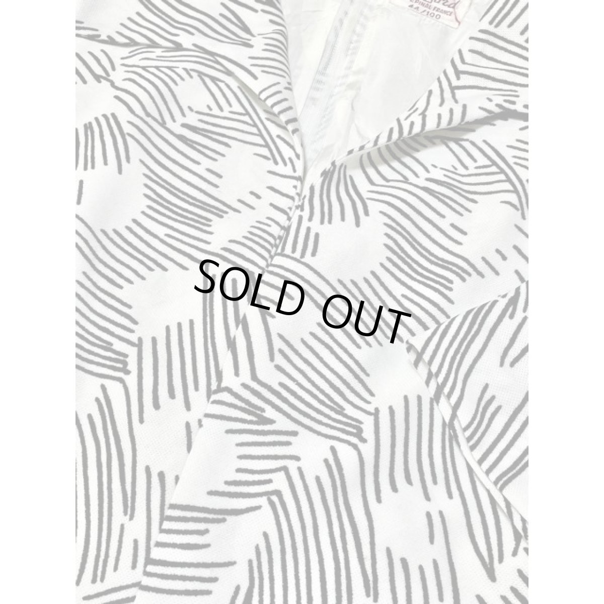 画像8: フランス製 70's モノクロ 半袖 レトロモダン ヨーロッパ古着 ヴィンテージワンピース (8)