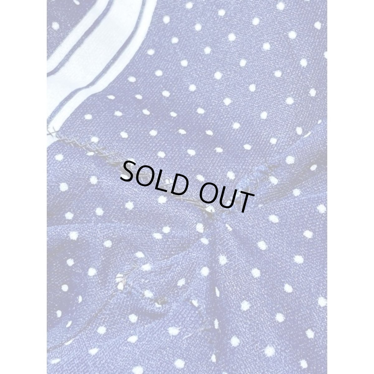 画像14: ドット柄 ネイビー ホワイト ジップアップ 半袖 レトロ ヨーロッパ古着 ヴィンテーワンピース (14)