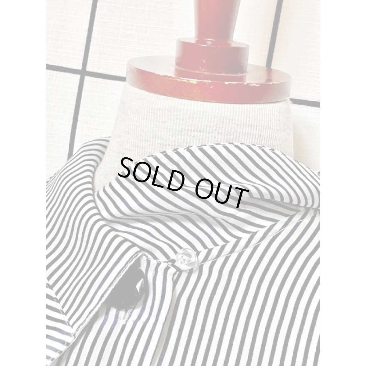 画像8: ストライプ柄 ネイビーブラック ホワイト アメリカ古着 半袖 シャツ ヴィンテージブラウス (8)