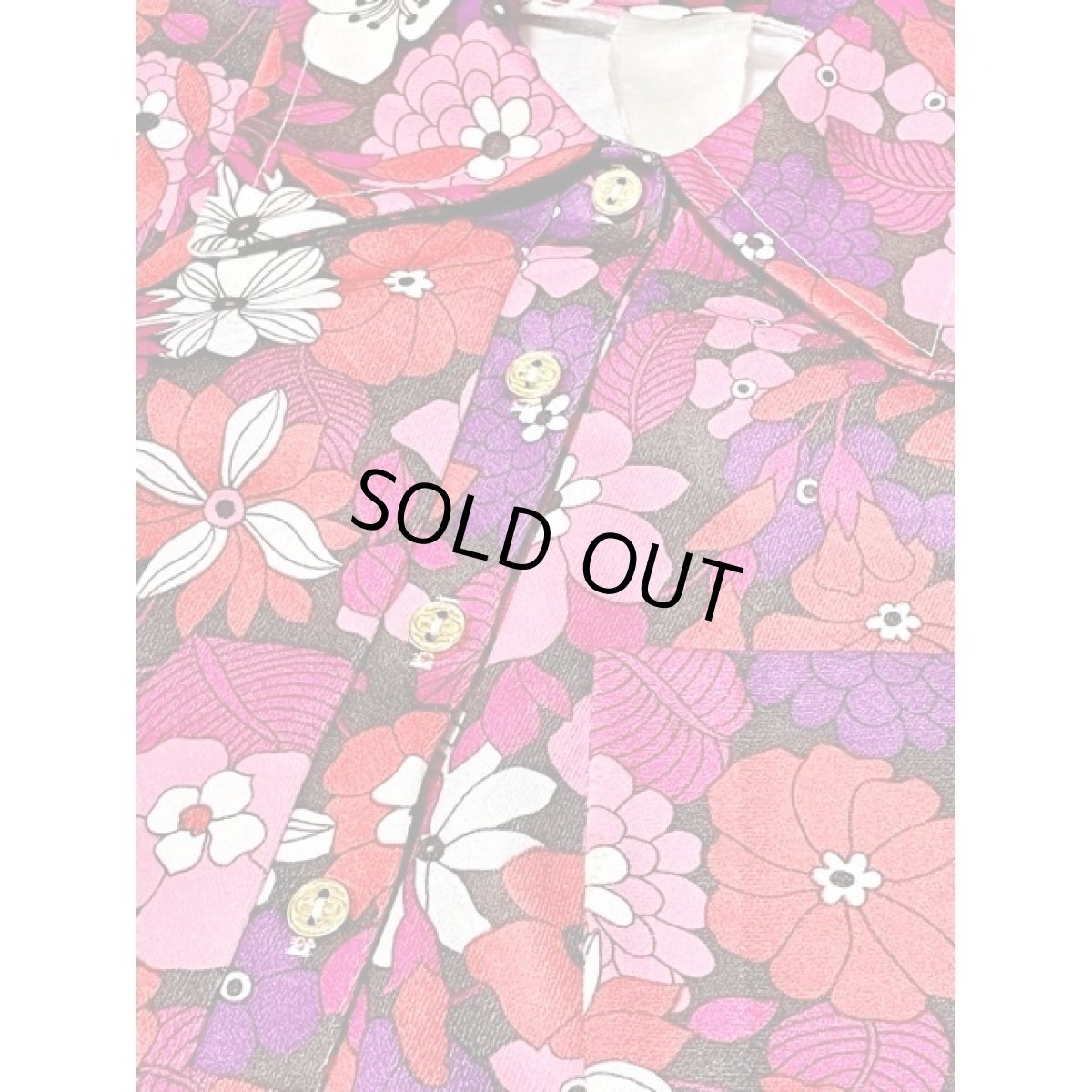 画像7: フランス古着 レトロポップ 上質な生地 60's 花柄 ヨーロッパ チュニック丈 ヴィンテージミニワンピース (7)