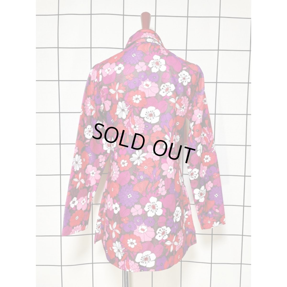 画像2: フランス古着 レトロポップ 上質な生地 60's 花柄 ヨーロッパ チュニック丈 ヴィンテージミニワンピース (2)