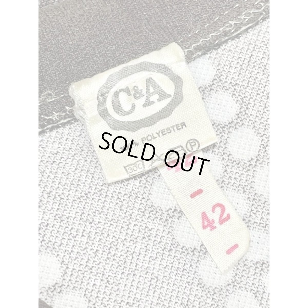 画像15: フランス古着 ドット柄 ビッグカラー ブラウン ホワイト ジップアップ 半袖 レトロ ヨーロッパ ヴィンテーワンピース (15)