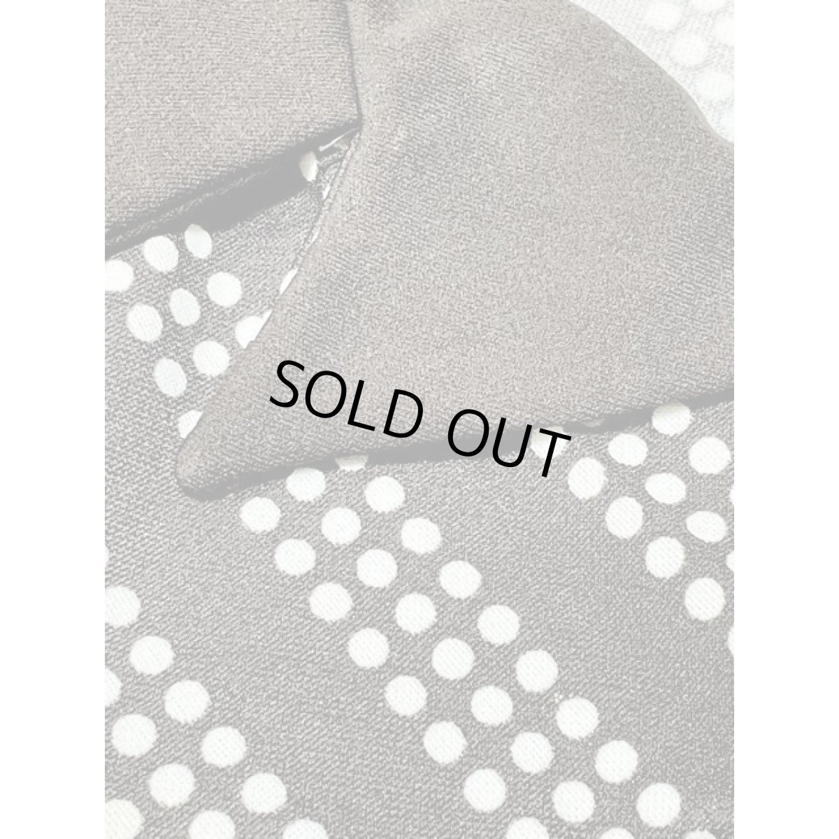 画像13: フランス古着 ドット柄 ビッグカラー ブラウン ホワイト ジップアップ 半袖 レトロ ヨーロッパ ヴィンテーワンピース (13)