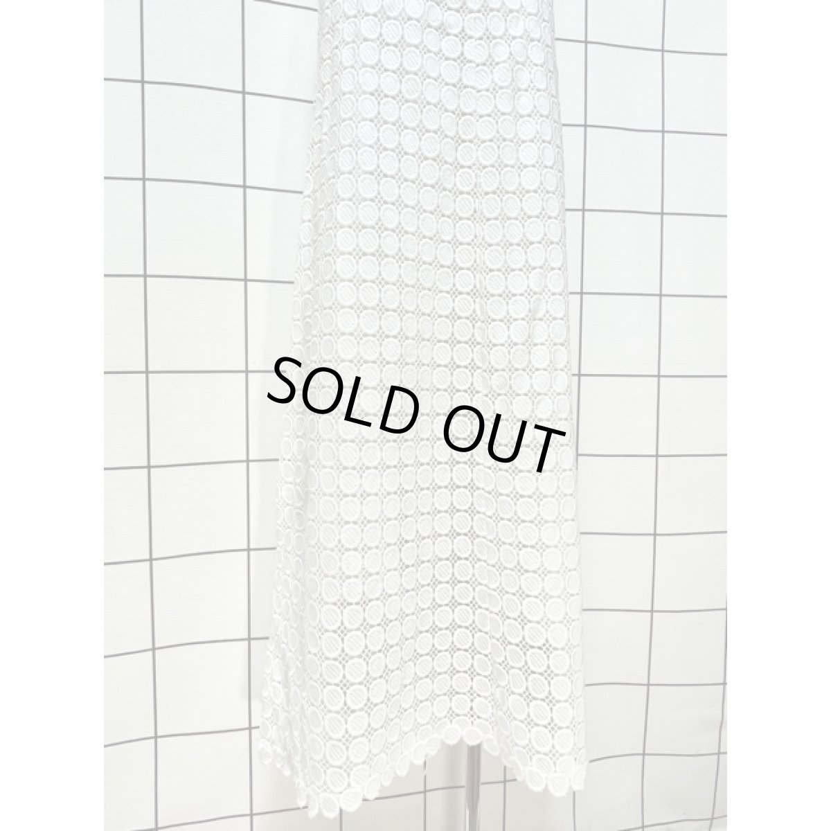 画像10: 透かし編み サークルデザイン 半袖 ホワイト ヨーロッパ古着 レトロ ヴィンテージ アンサンブル (10)