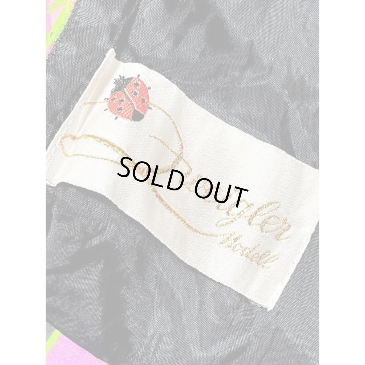 画像16: サイケデリック 70年代 花柄 ブラック 個性的 レトロ ノースリーブ ヨーロッパ古着 ヴィンテージロングドレス (16)