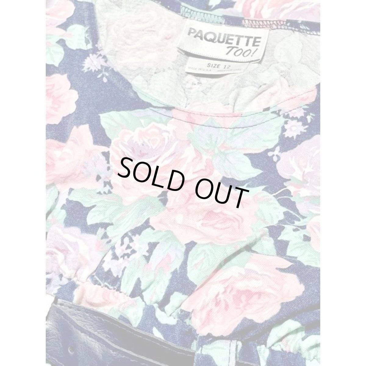 画像13: 花柄 ベルト付 ウエストゴム レトロ アメリカ古着 オールインワン ヴィンテージサロペット (13)