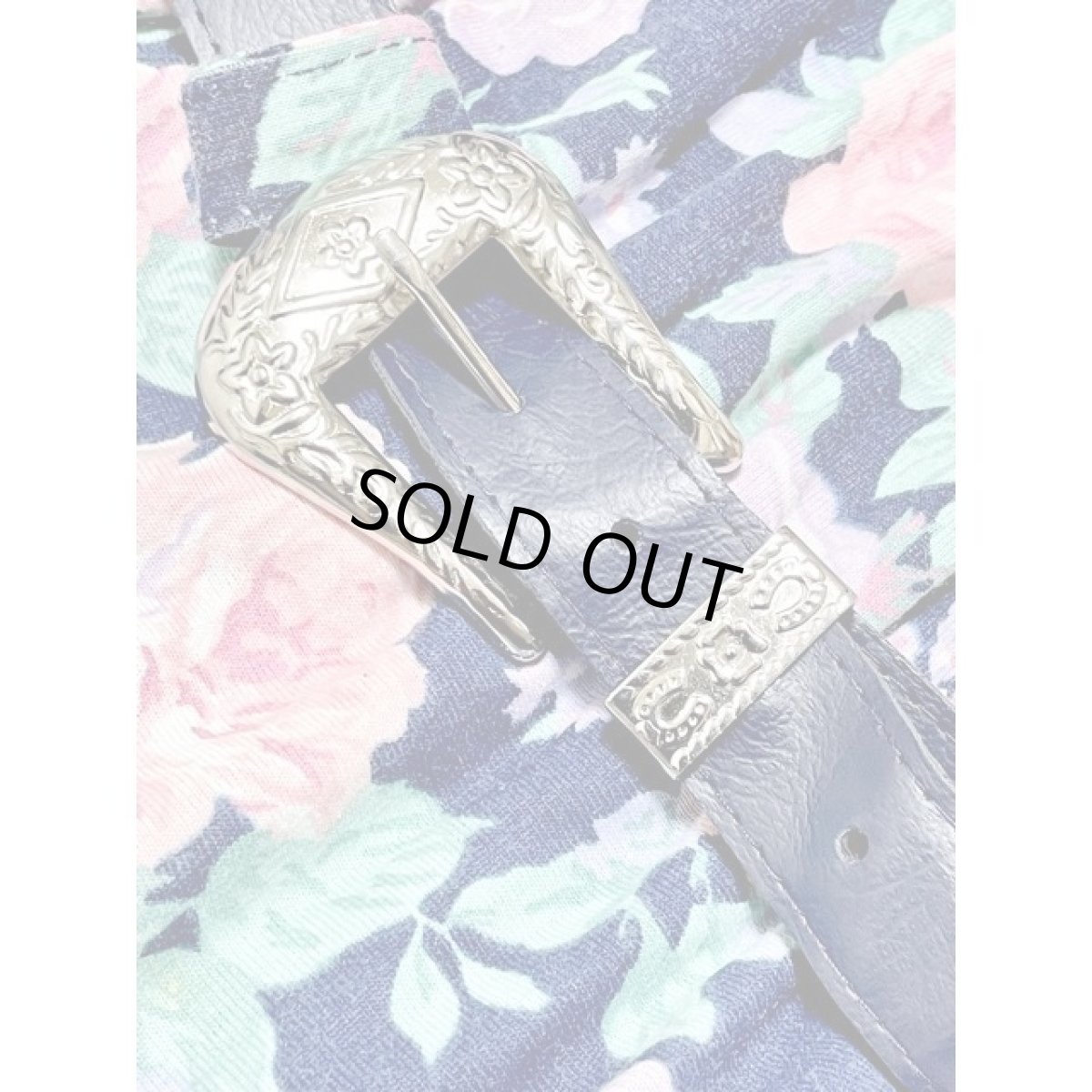 画像16: 花柄 ベルト付 ウエストゴム レトロ アメリカ古着 オールインワン ヴィンテージサロペット (16)