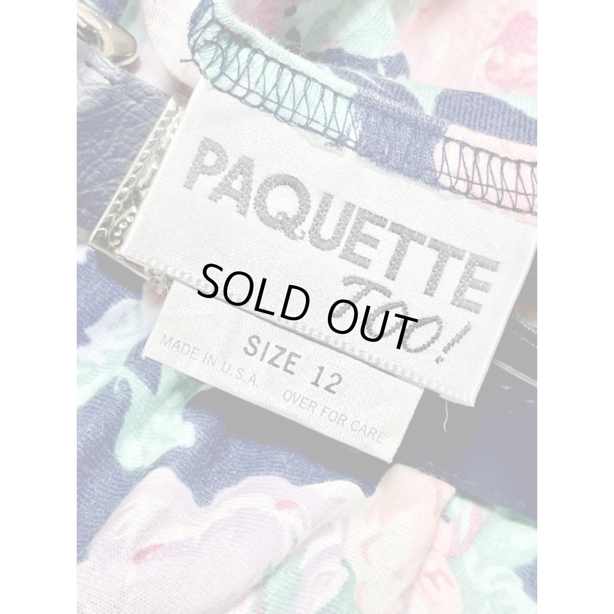 画像17: 花柄 ベルト付 ウエストゴム レトロ アメリカ古着 オールインワン ヴィンテージサロペット (17)