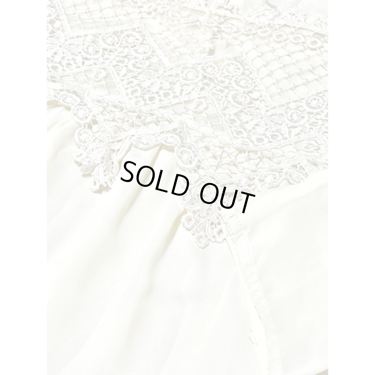 画像9: アンティークレース オフホワイト クラシカル アメリカ古着 ヴィンテージトップス (9)