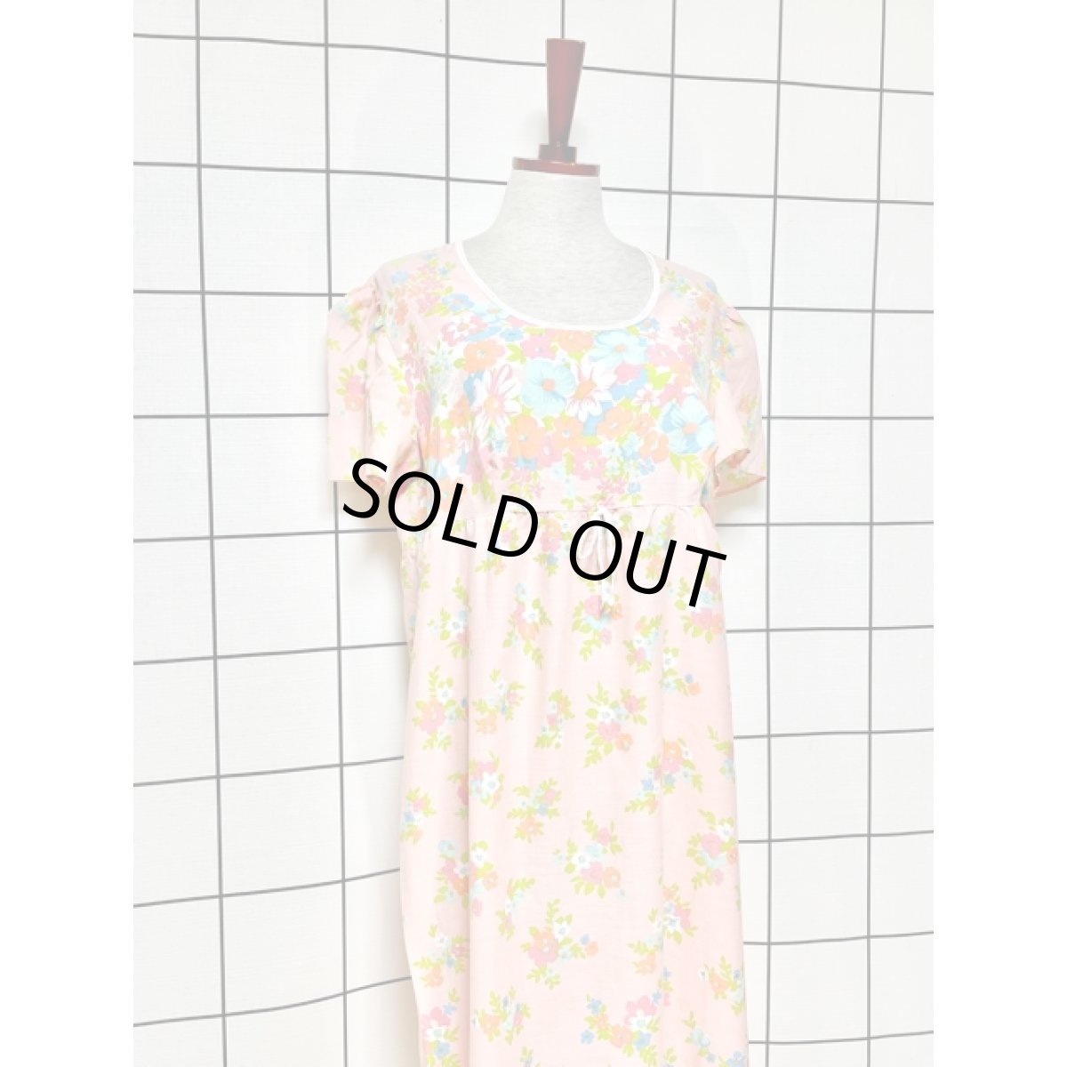 画像3: 花柄 70s ハイウエストリボン レース ガーリー ヨーロッパ古着 ヴィンテージマキシ丈ワンピース (3)