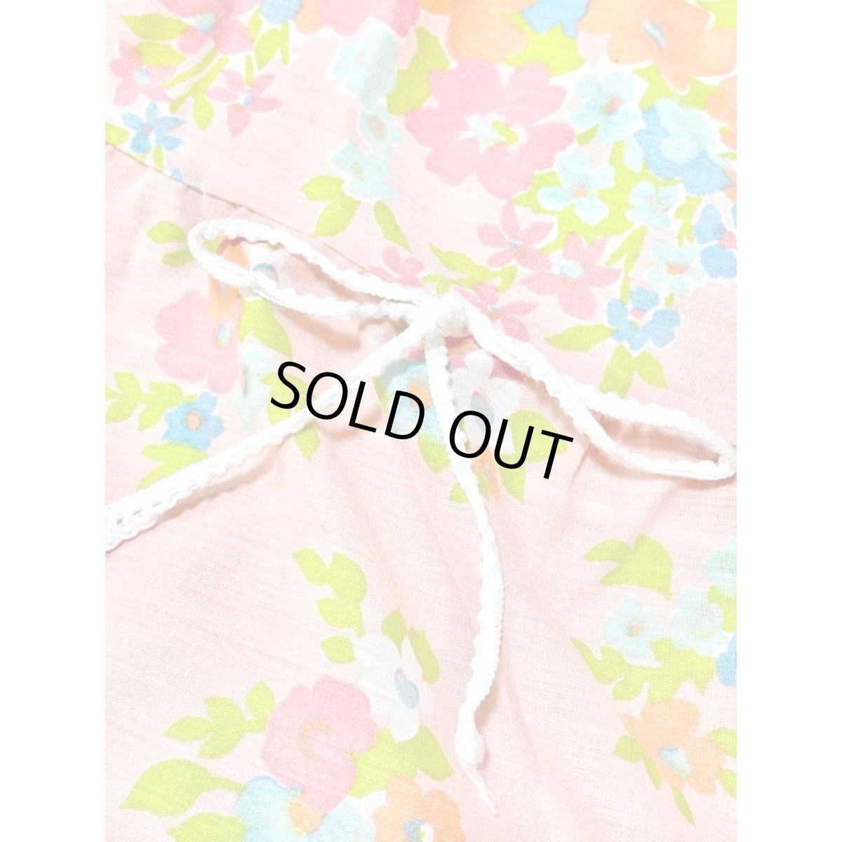 画像12: 花柄 70s ハイウエストリボン レース ガーリー ヨーロッパ古着 ヴィンテージマキシ丈ワンピース (12)