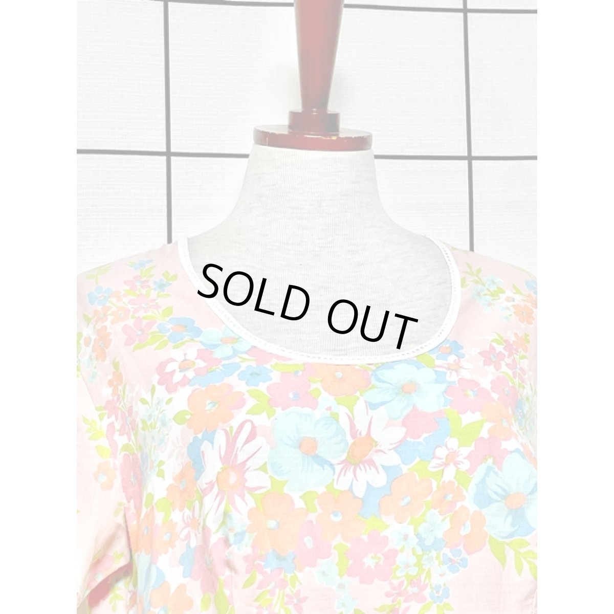 画像5: 花柄 70s ハイウエストリボン レース ガーリー ヨーロッパ古着 ヴィンテージマキシ丈ワンピース (5)