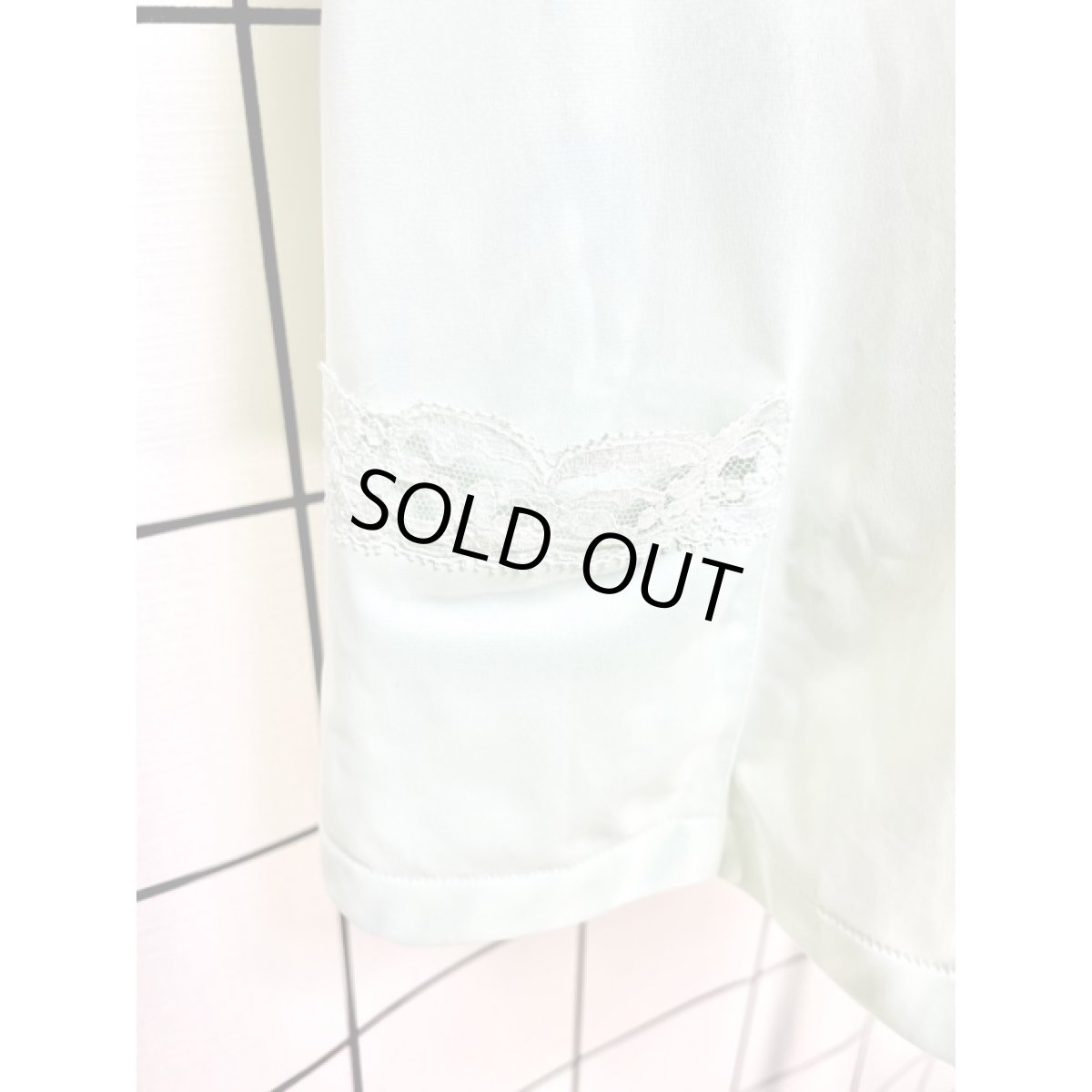 画像9: ミントグリーン フラワーレース 花刺繍 アメリカ古着 ヴィンテージブラウス (9)