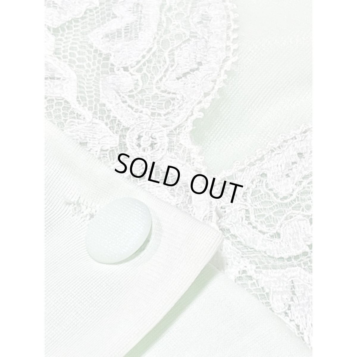 画像11: ミントグリーン フラワーレース 花刺繍 アメリカ古着 ヴィンテージブラウス (11)