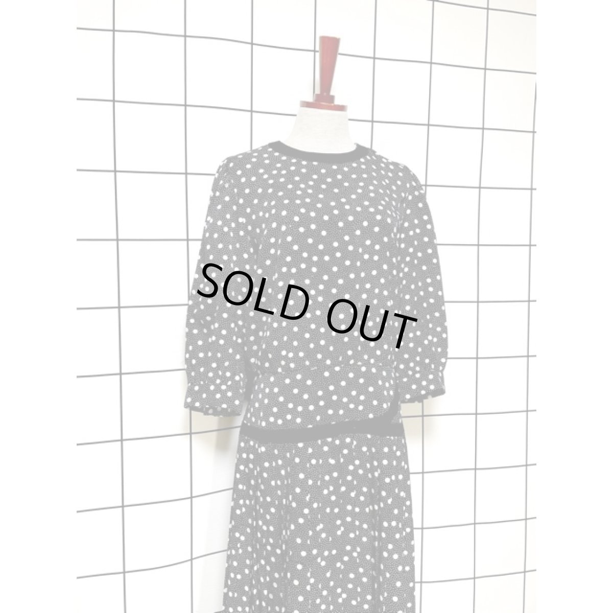 画像5: 大小ドット プリーツ レトロ アメリカ古着 ヴィンテージワンピース (5)