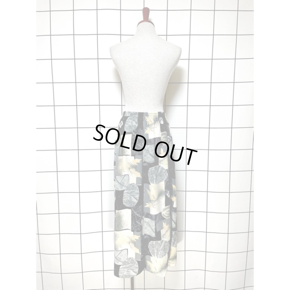 画像3: アート柄 ウエストゴム レトロ アメリカ古着 ヴィンテージスカート (3)