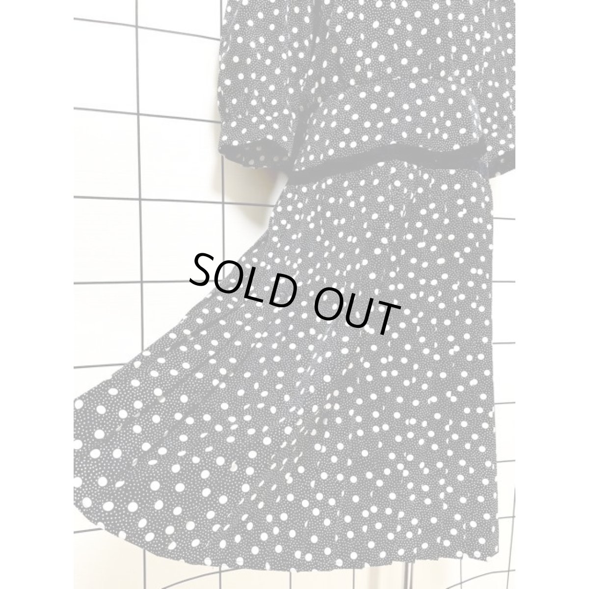 画像11: 大小ドット プリーツ レトロ アメリカ古着 ヴィンテージワンピース (11)