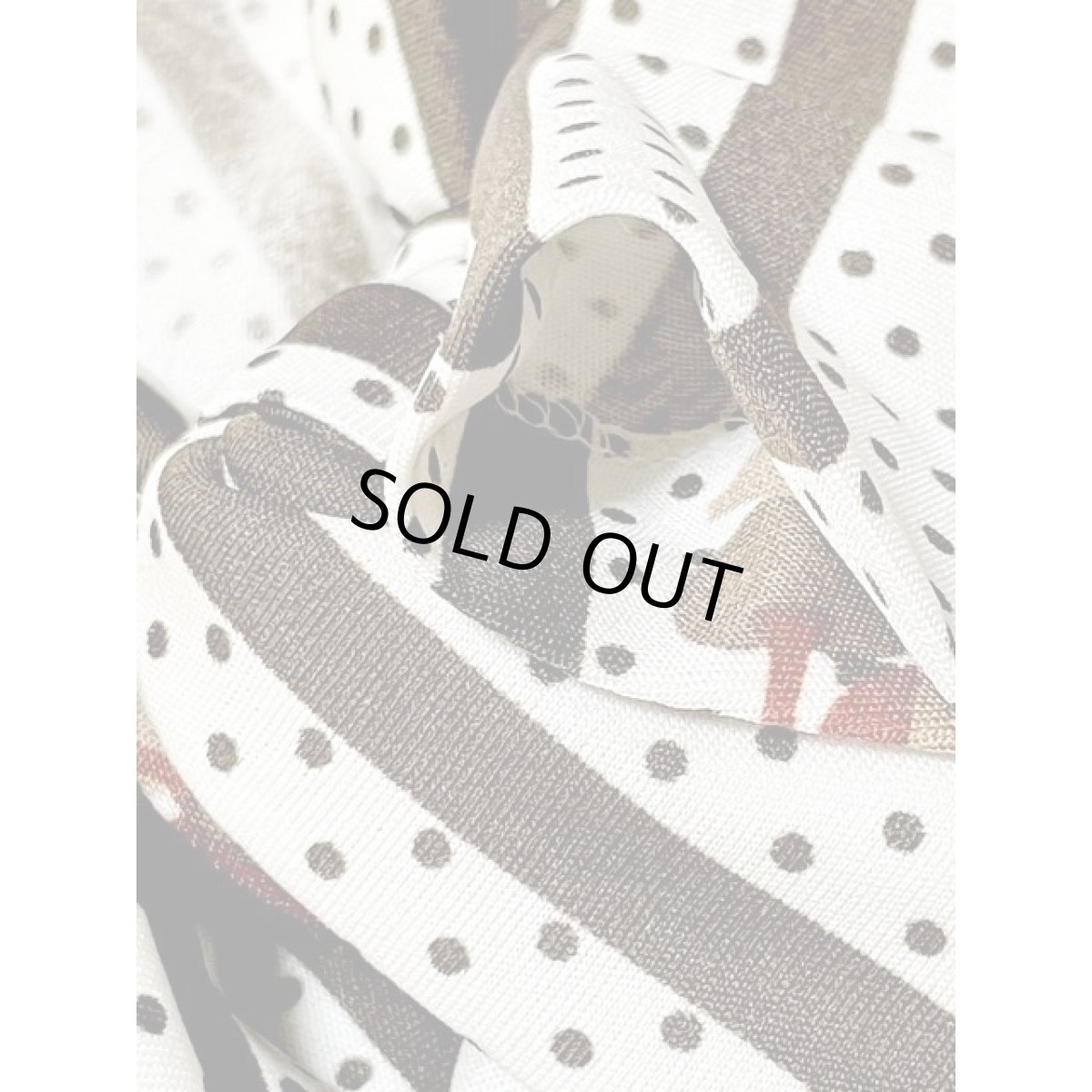 画像14: リボンタイ 木の実柄 ストライプ ドット レトロ 昭和レトロ ヴィンテージワンピース (14)