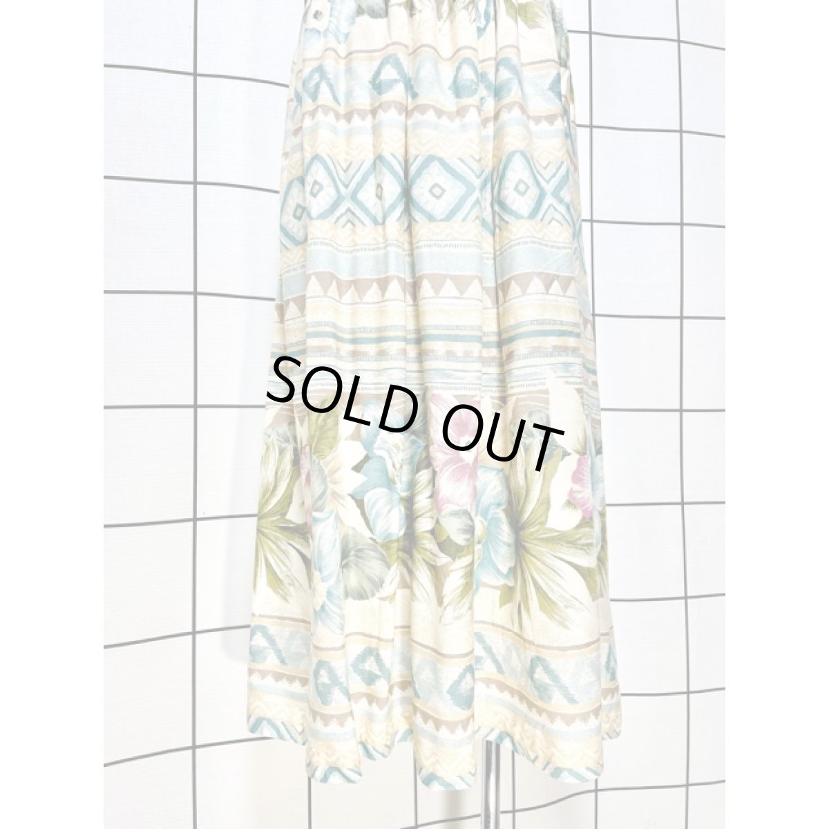 画像3: 花柄 エスニック模様 ウエストゴム スカート レトロ アメリカ古着 ヴィンテージ (3)