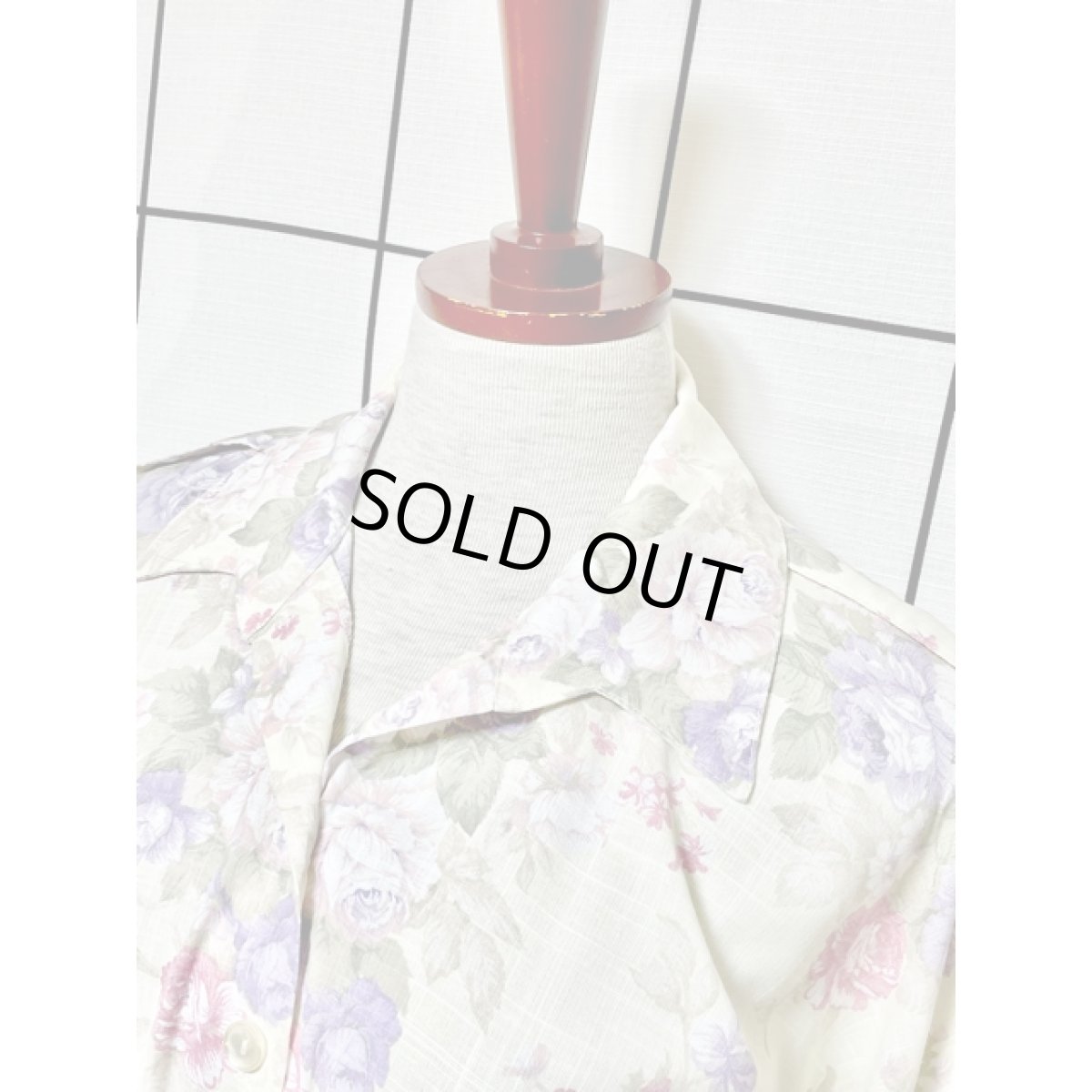 画像5: 花柄 ドルマン 前開き ウエストゴム レトロ アメリカ古着 ヴィンテージワンピース (5)