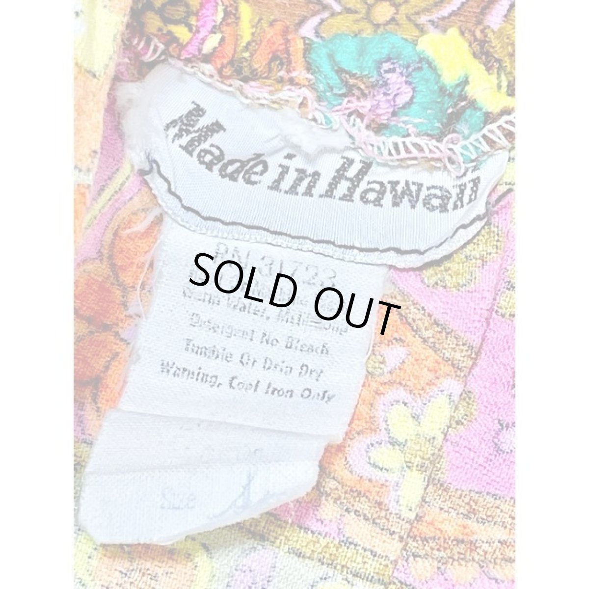 画像16: Hawaii レトロポップ サイケ 花柄 ハイウエストゴム  USA古着 ヴィンテージロングドレス (16)