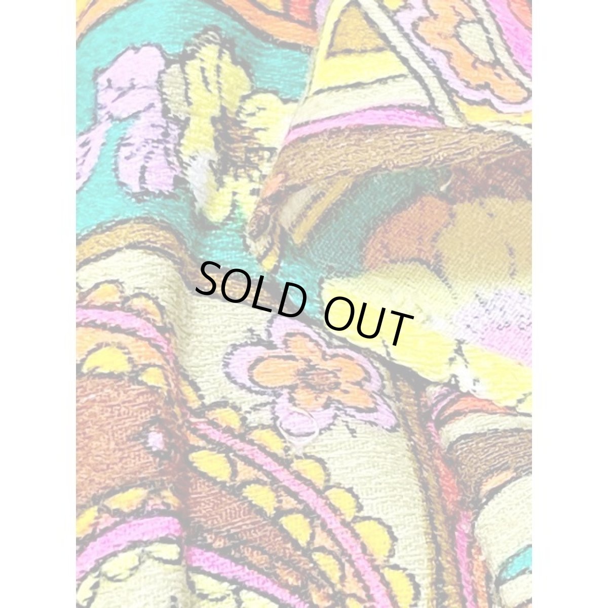 画像15: Hawaii レトロポップ サイケ 花柄 ハイウエストゴム  USA古着 ヴィンテージロングドレス (15)