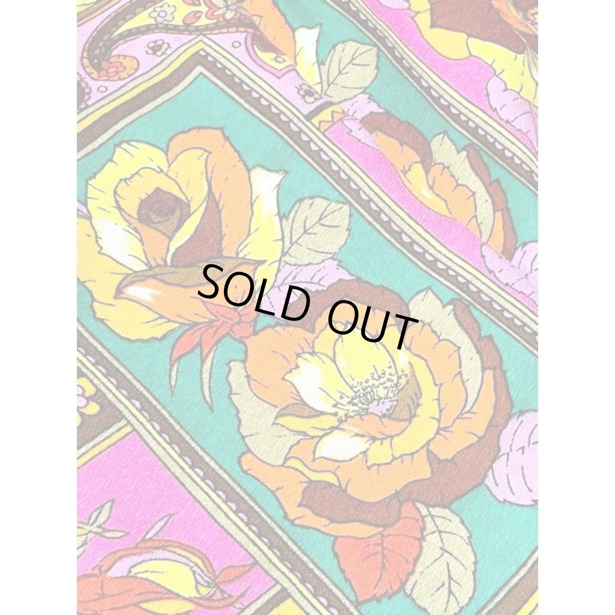 画像14: Hawaii レトロポップ サイケ 花柄 ハイウエストゴム  USA古着 ヴィンテージロングドレス (14)