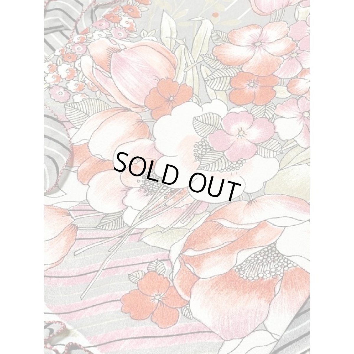 画像14: 70's ヴィンテージドレス ヨーロッパ古着 フリル 花柄 ストライプ レトロ ウエストリボン お洒落上級者さんにもおすすめ (14)