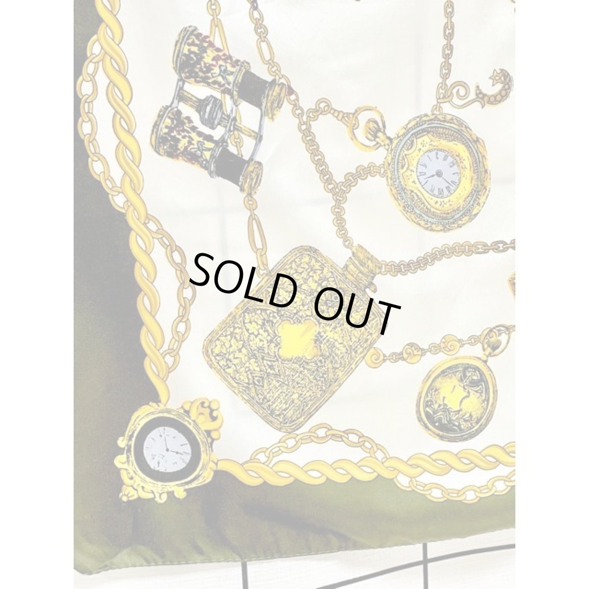 画像7: Italy製 イタリア 時計柄 レトロアンティーク ヴィンテージスカーフ ヨーロッパ (7)