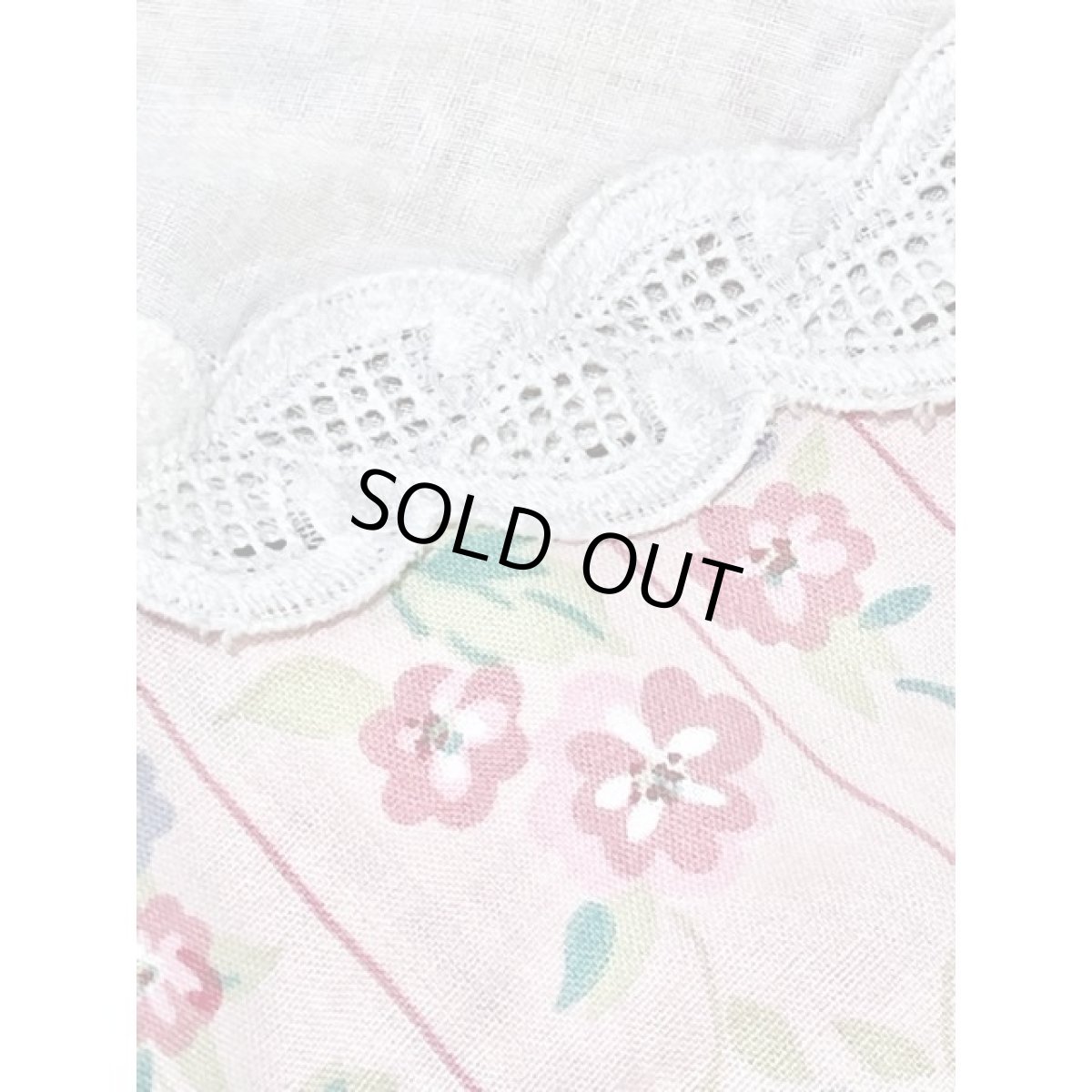 画像14: レース襟 ビッグカラー 花柄 ストライプ パフスリーブ レトロ アメリカ古着 ヴィンテージワンピース (14)