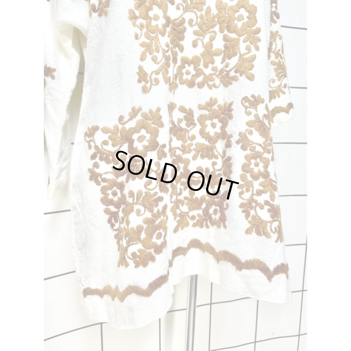 画像7: アメリカ古着 チュニックブラウス お花刺繍 プルオーバー (7)