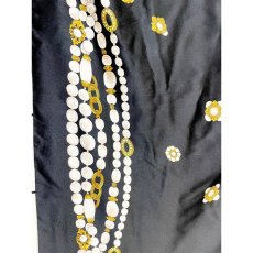 画像5: Italy製 イタリア アクセサリー柄 ブラック レトロアンティーク ヴィンテージスカーフ ヨーロッパ (5)