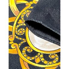 画像7: Italy製 イタリア アクセサリー柄 ブラック レトロアンティーク ヴィンテージスカーフ ヨーロッパ (7)