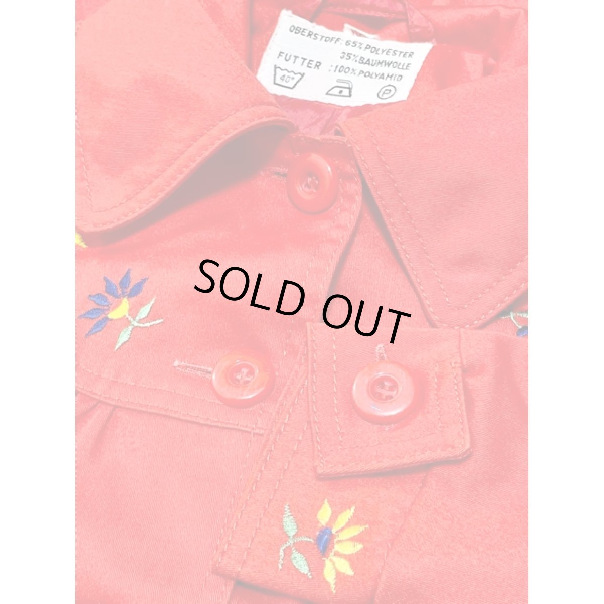 画像7: 子供古着 kids 刺繍 レッド ヨーロッパ ヴィンテージ コート (7)