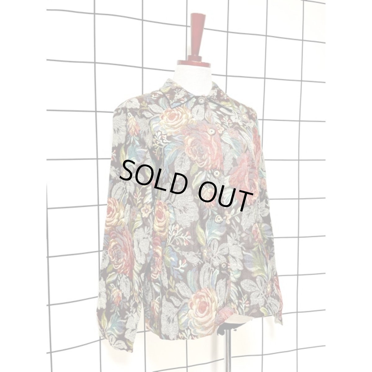 画像3: ゴブラン 花模様 アメリカ古着 レトロジャケット (3)