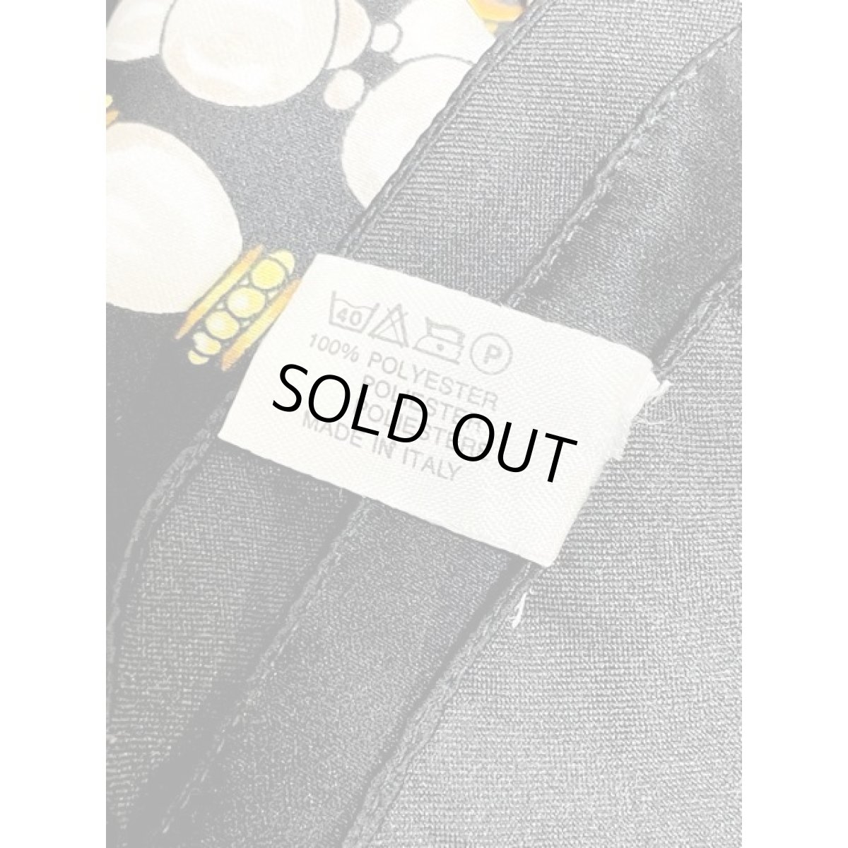 画像8: Italy製 イタリア アクセサリー柄 ブラック レトロアンティーク ヴィンテージスカーフ ヨーロッパ (8)