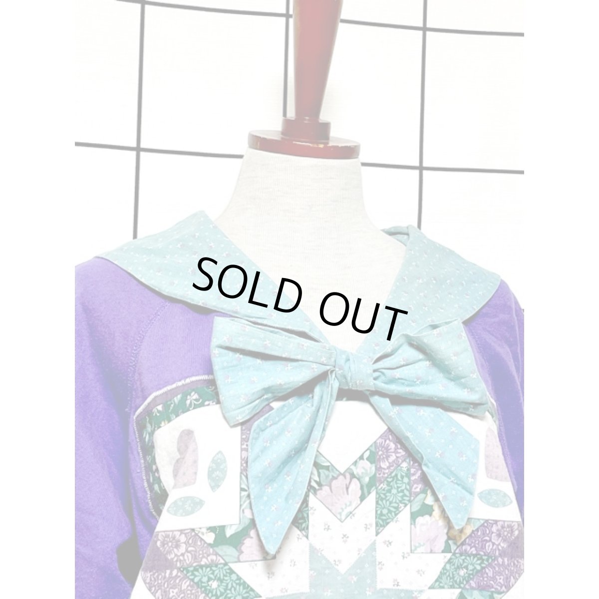 画像6: リボン セーラー襟 ハート 花柄 パープル プルオーバー ヴィンテージ アメリカ古着 スウェット (6)