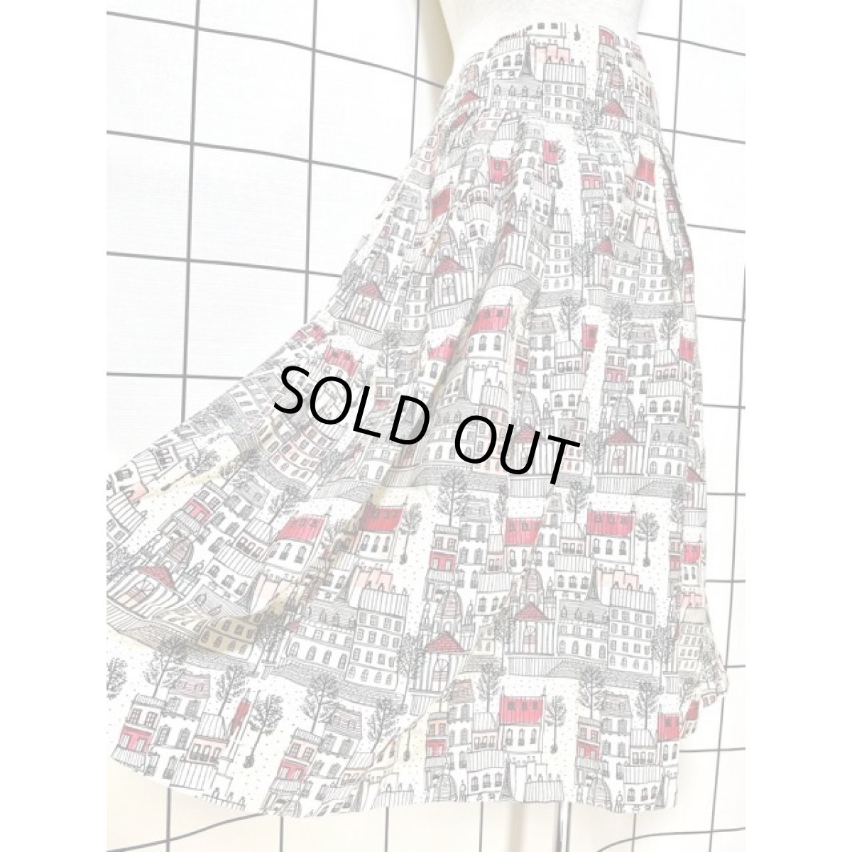 画像4: ハウス柄 House emilyandfin レトロ India 古着 スカート (4)