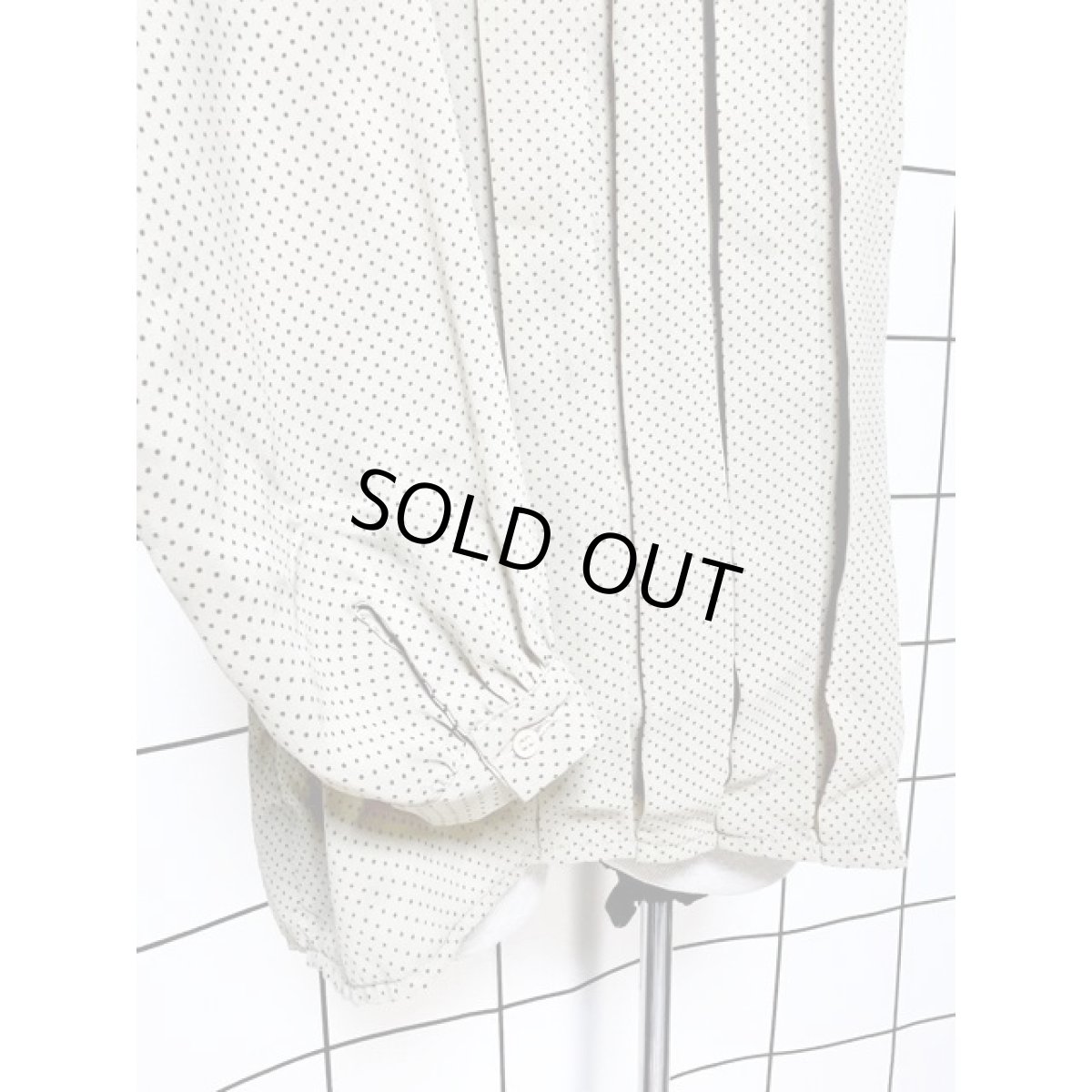 画像7: ドット柄 タートルネック タック 長袖 レトロ アメリカ古着 ヴィンテージトップス (7)