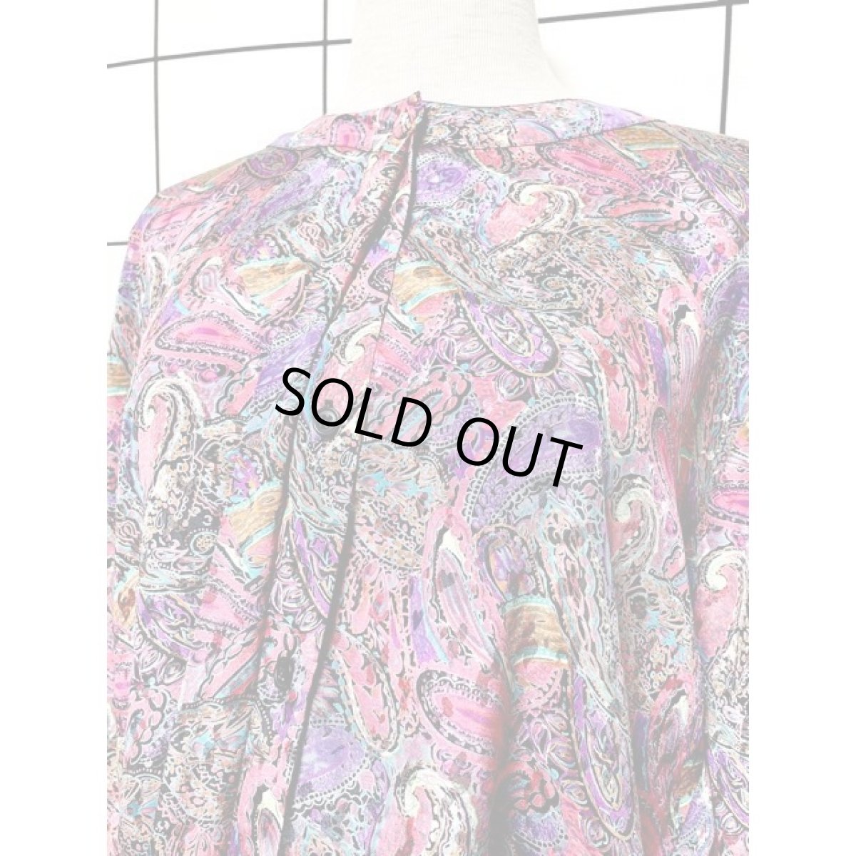 画像7: レトロサイケ ペイズリー ブラウス アメリカ古着 長袖 シャツ ヴィンテージブラウス (7)