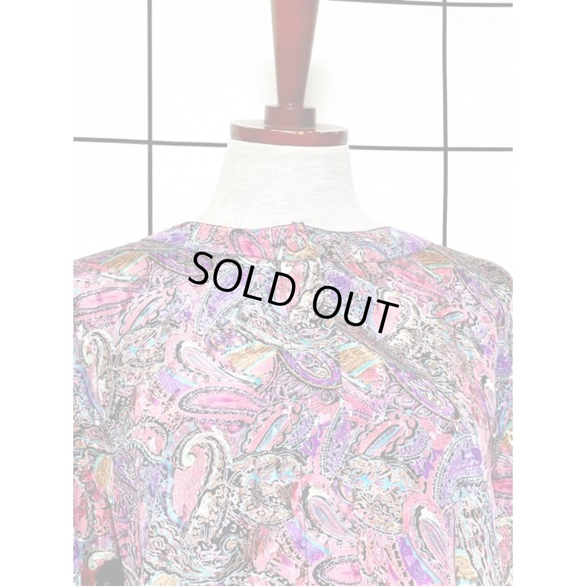 画像5: レトロサイケ ペイズリー ブラウス アメリカ古着 長袖 シャツ ヴィンテージブラウス (5)