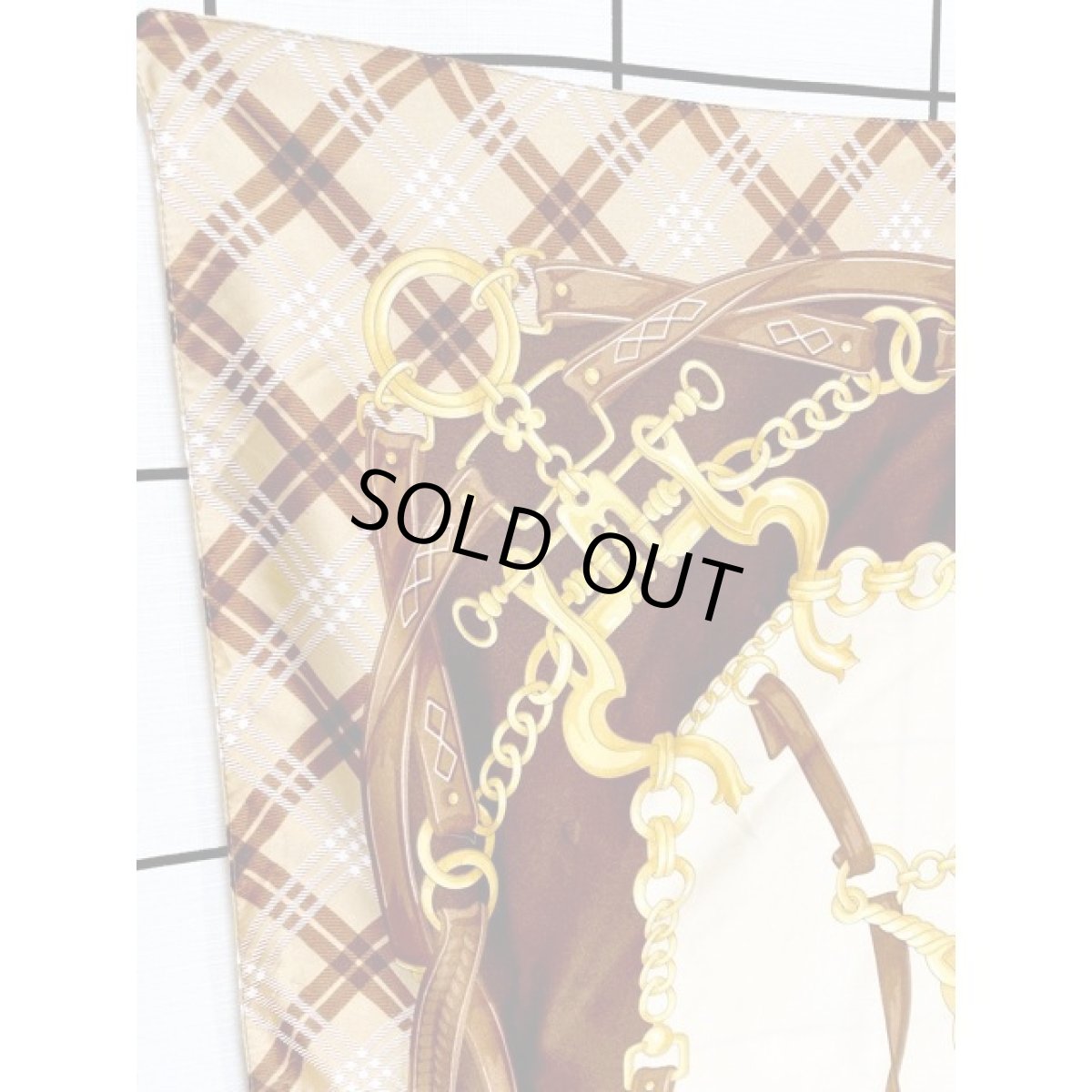 画像3: Italy製 イタリア チェック レトロアンティーク ヴィンテージスカーフ ヨーロッパ (3)