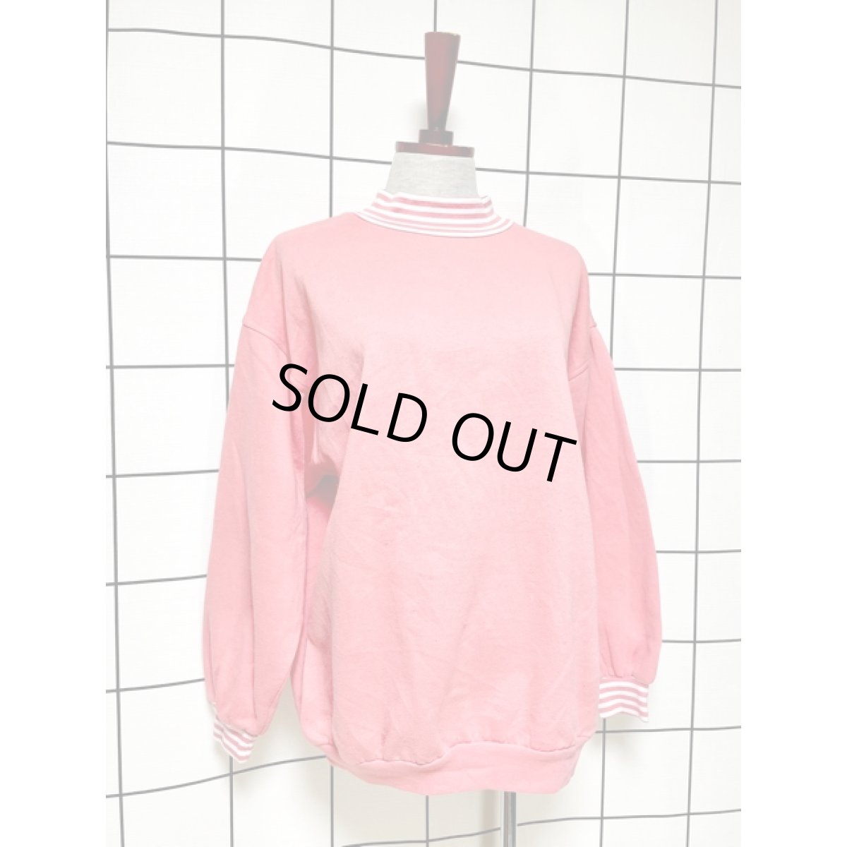 画像3: サーモンピンク ボーダー オーバーサイズ アメリカ古着 ヴィンテージ スウェット (3)