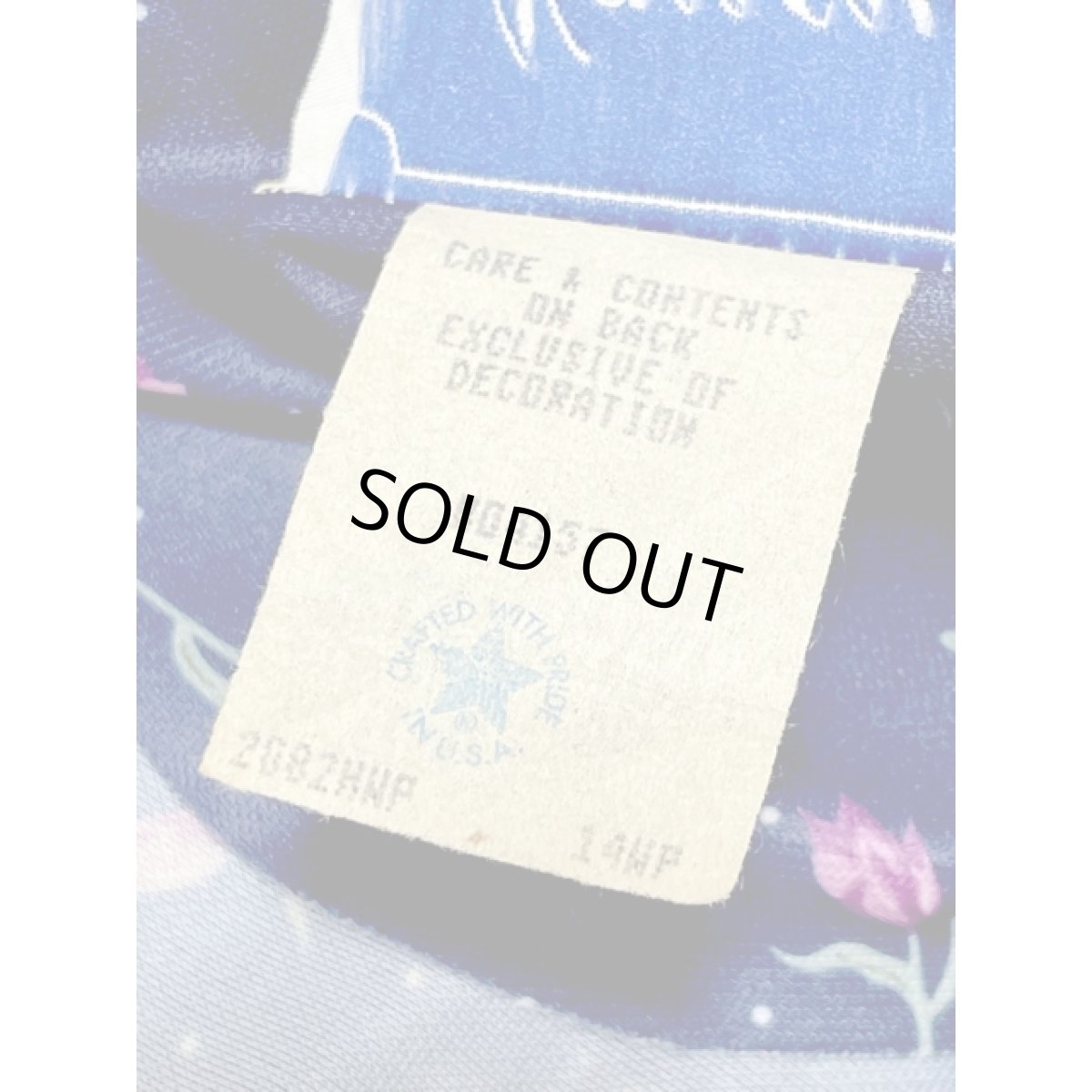 画像14: 花柄 ドット柄 ネイビー ウエストゴム レトロ アメリカ古着 ヴィンテージ ワンピース (14)