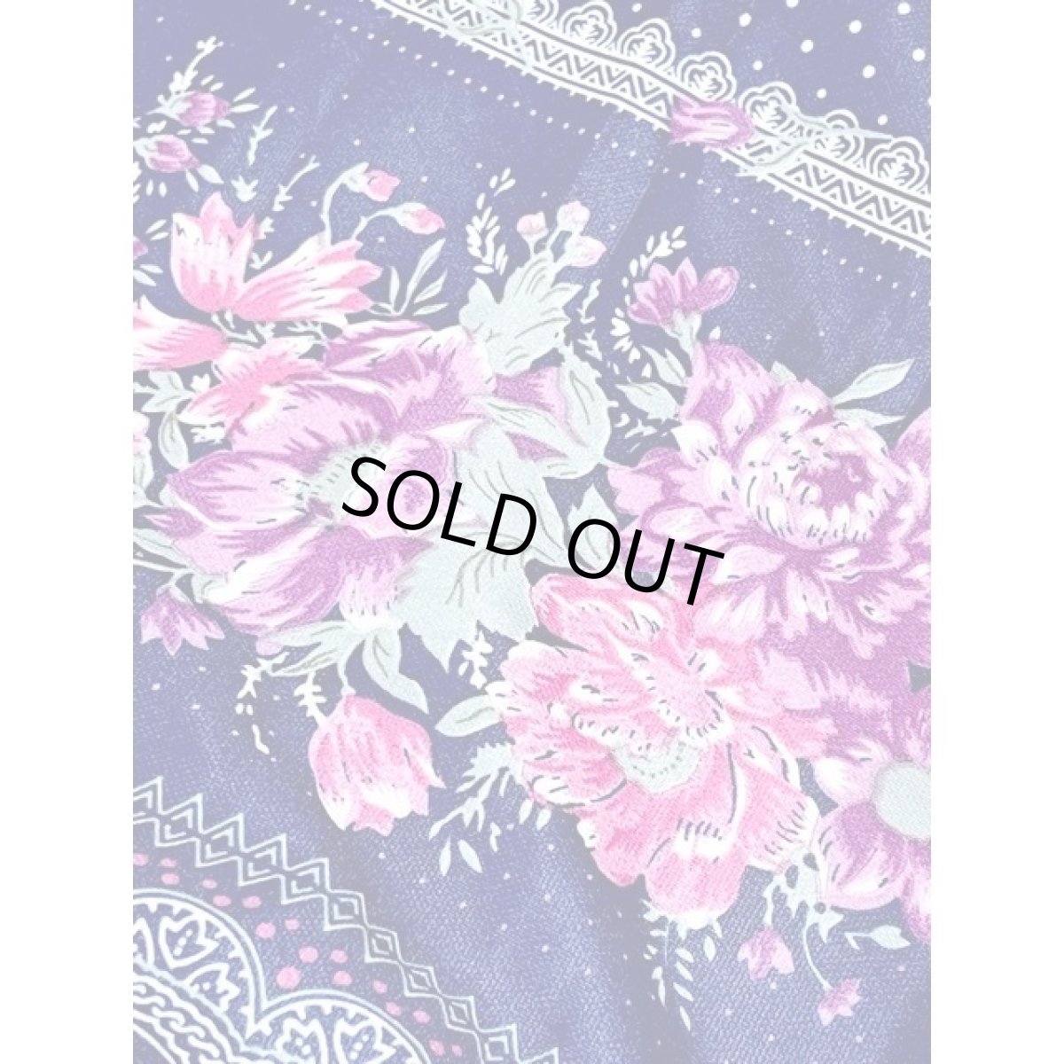 画像11: 花柄 ドット柄 ネイビー ウエストゴム レトロ アメリカ古着 ヴィンテージ ワンピース (11)